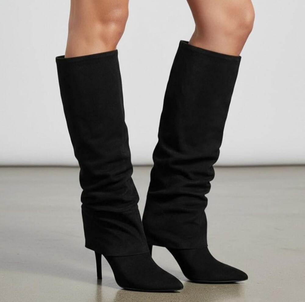 Fc. MSRP $80 NWOB MOTIMODEN KNEE HIGH FOLD OVER STILETTO BOOTS ♡SIZE 7♡